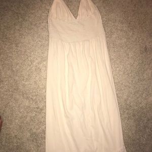 Free People Cream Halter Sun Dress